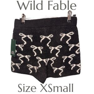 Wild Fable - Black Knit Bow Holiday Sweater Shorts - Size XS